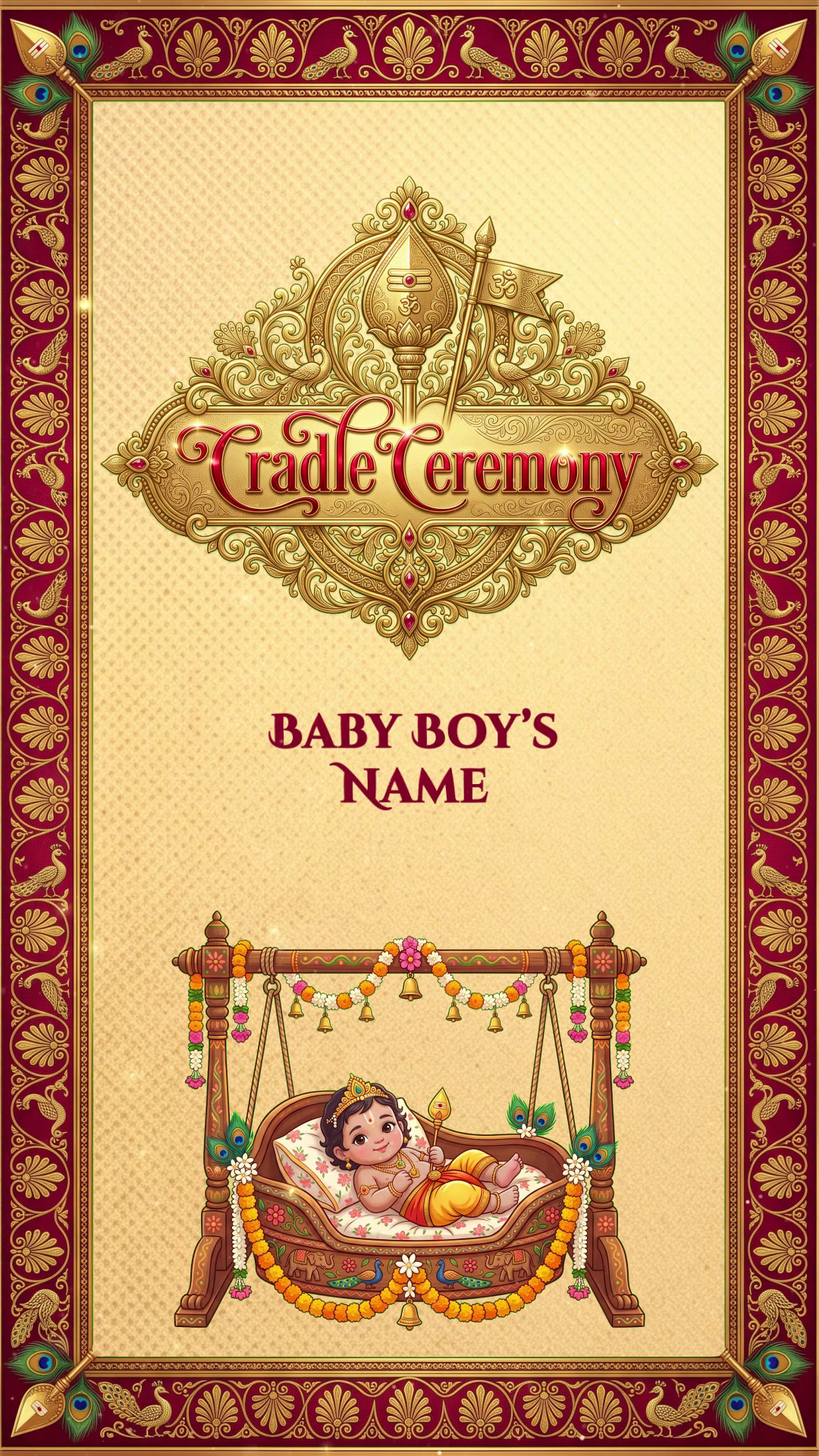 Traditional Baby Boy Cradle & Naming Ceremony Video Invite