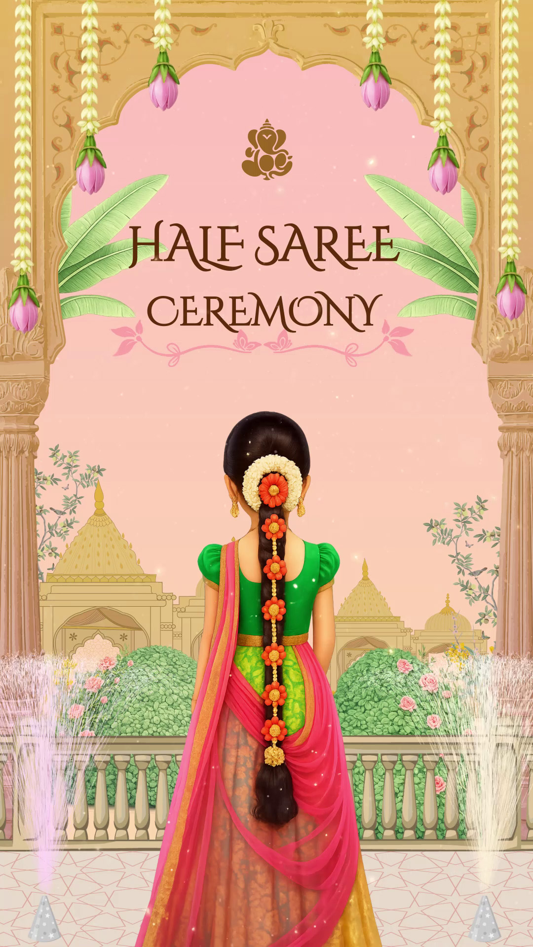 Faire-part Vidéo Poopunitha Neerattu Vizha | Invitation Cérémonie Demi-Sari