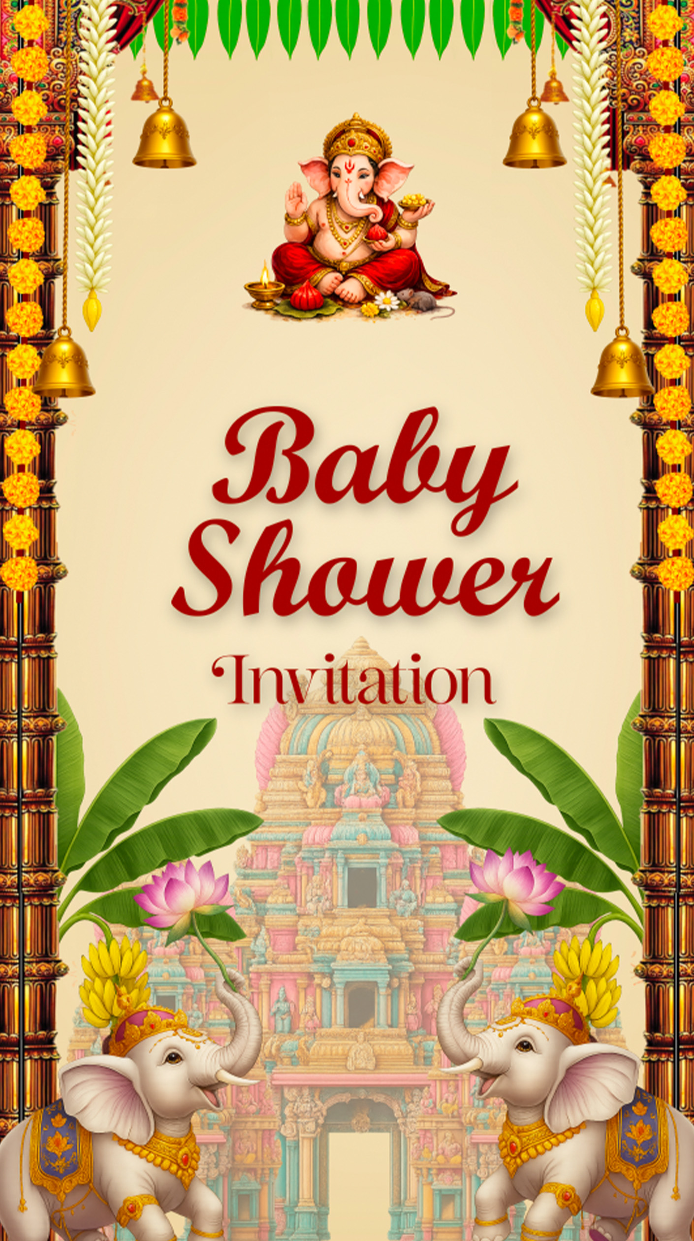 Traditional Hindu Seemantham Video Invite