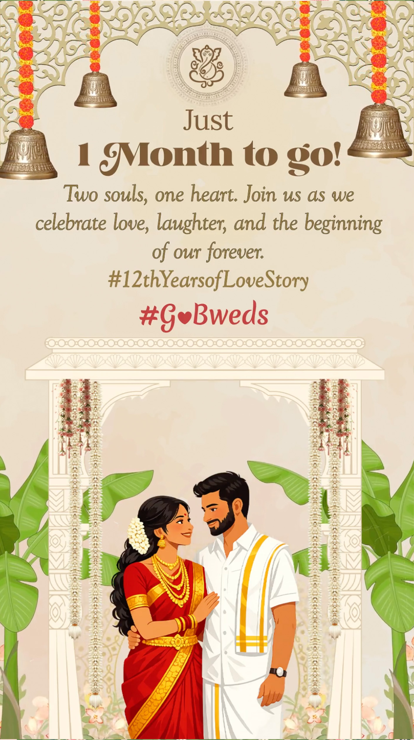 OMG 1 Month to Go – Sri Lankan Tamil Wedding Countdown Invitation