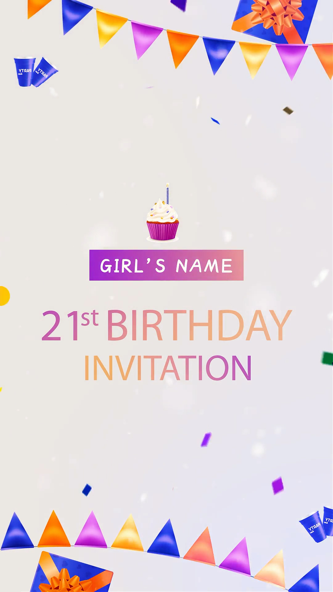 21st Birthday e-card (Key Birthday) Video Invitation | WhatsApp Invitation