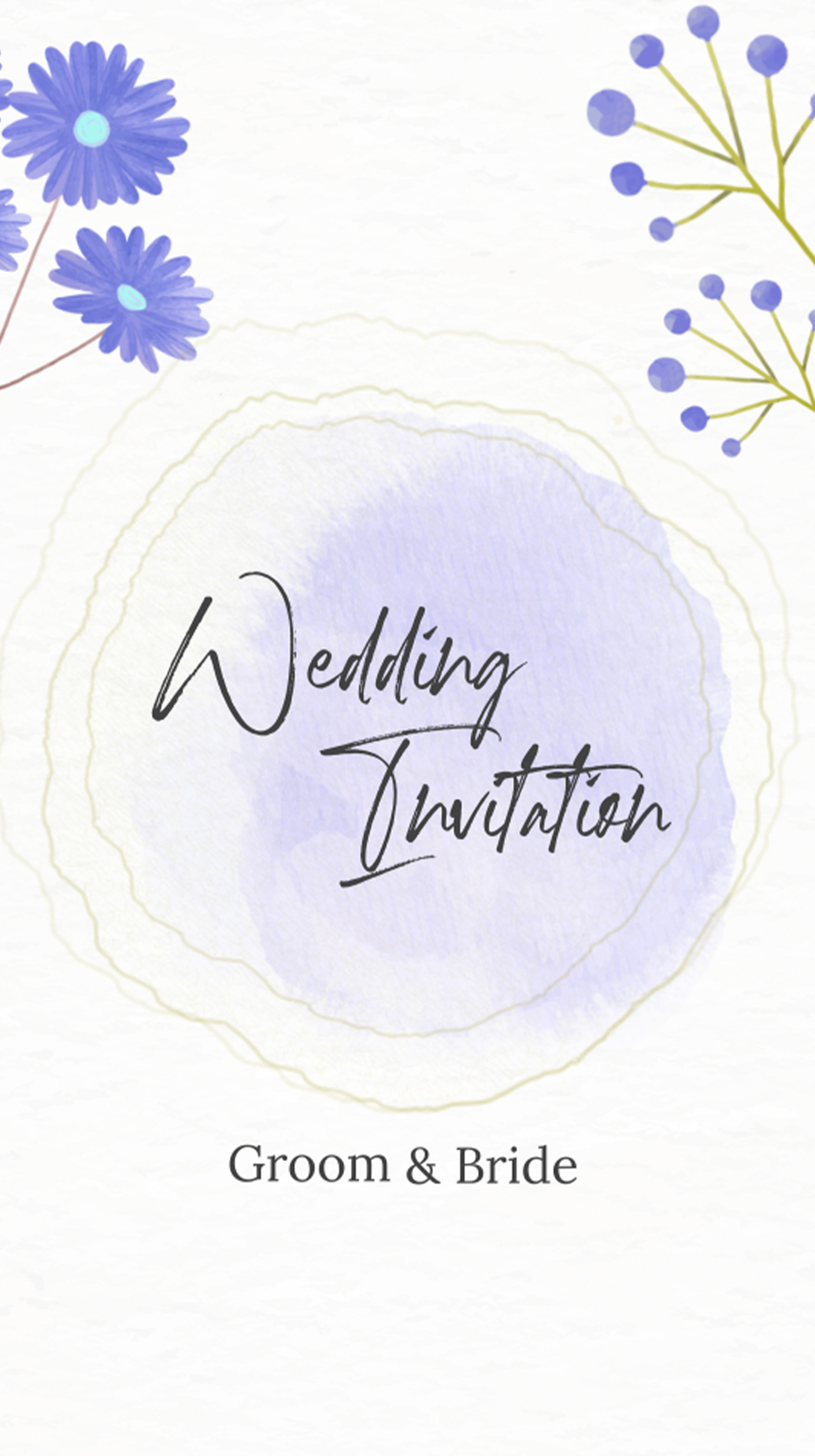 Floral Watercolor Wedding Video Invitation | Digital Evite