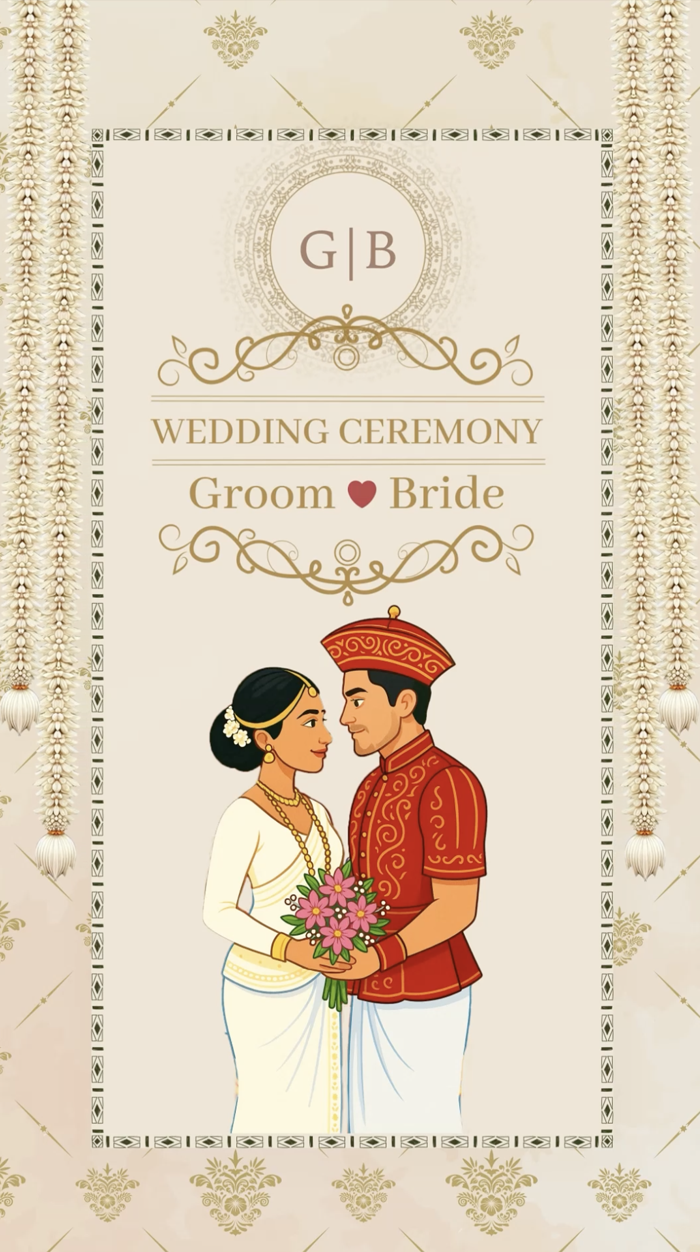 Elegant Sri Lankan Wedding E-Invite