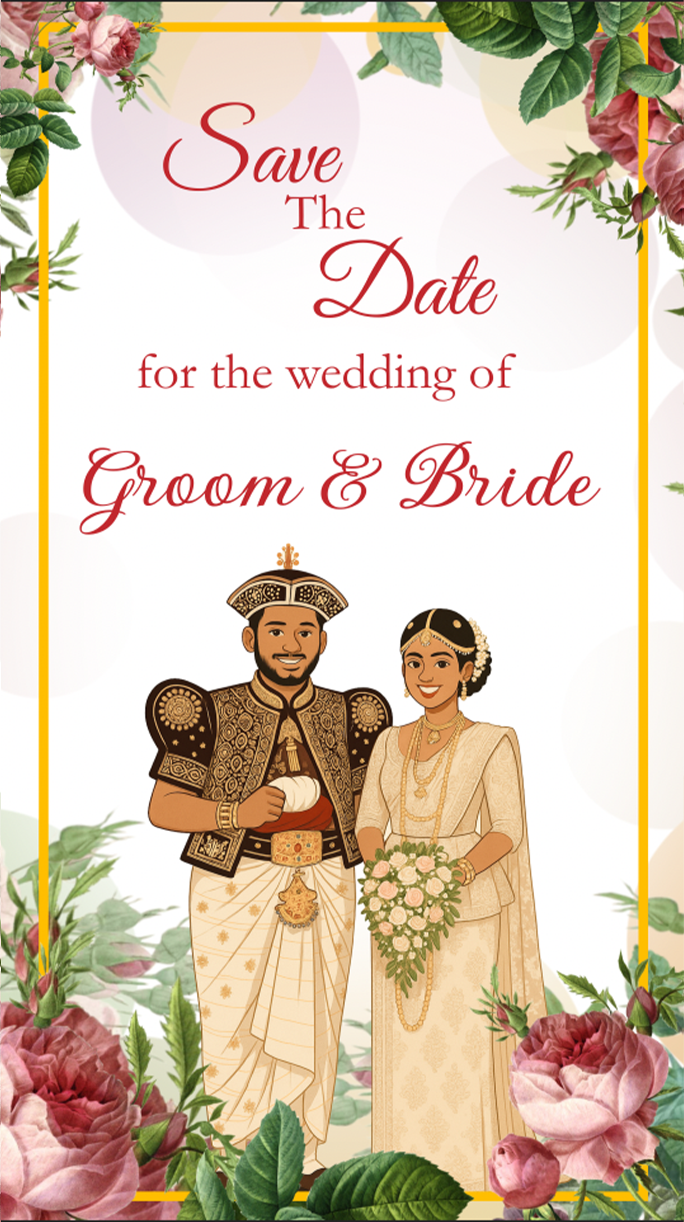 Sri Lankan Kandyan Wedding Floral E-Card