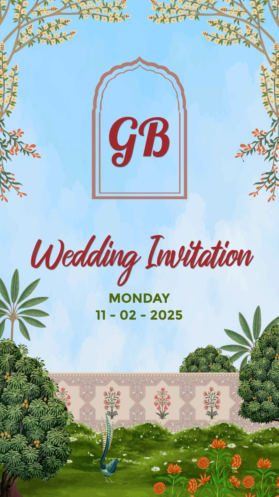 Royal Garden Wedding Invitation E-Card