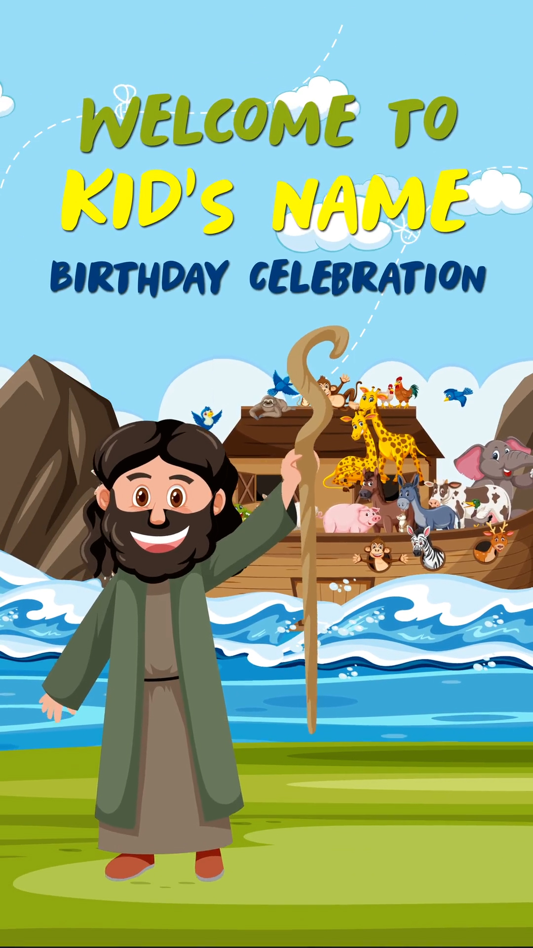 Noah’s Ark-Themed Birthday Evite