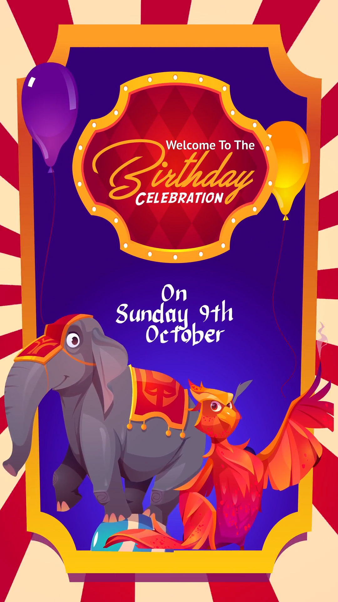 Circus Theme Birthday Celebration Evite