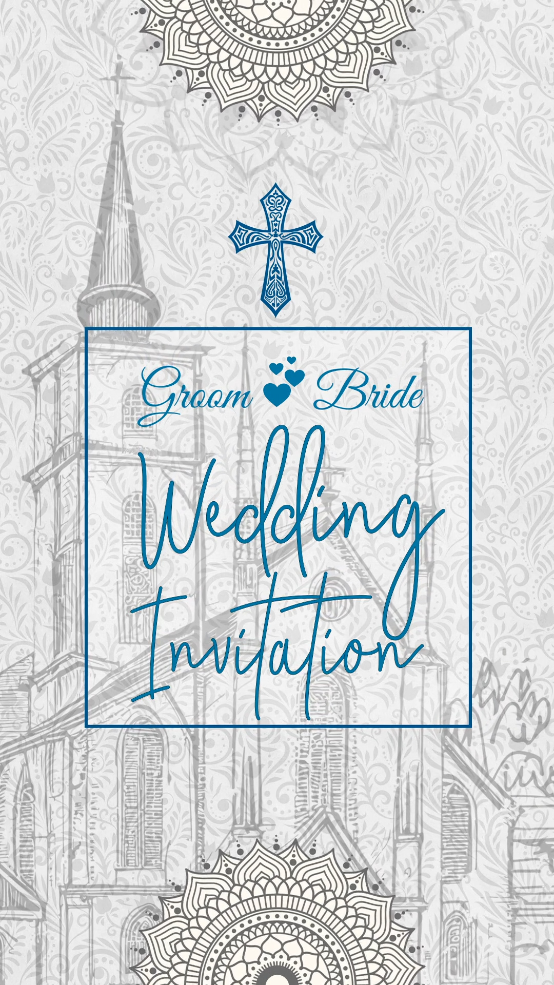 Vertical Slide Christian Wedding Invite