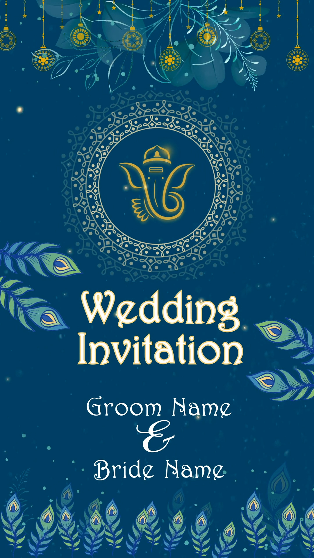 Peacock-Themed Wedding Invite (Q&A Format)