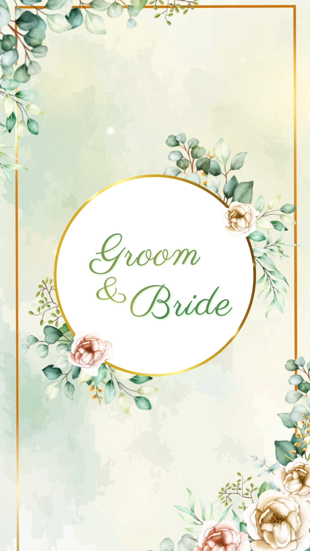 Green Watercolor Wedding Invite