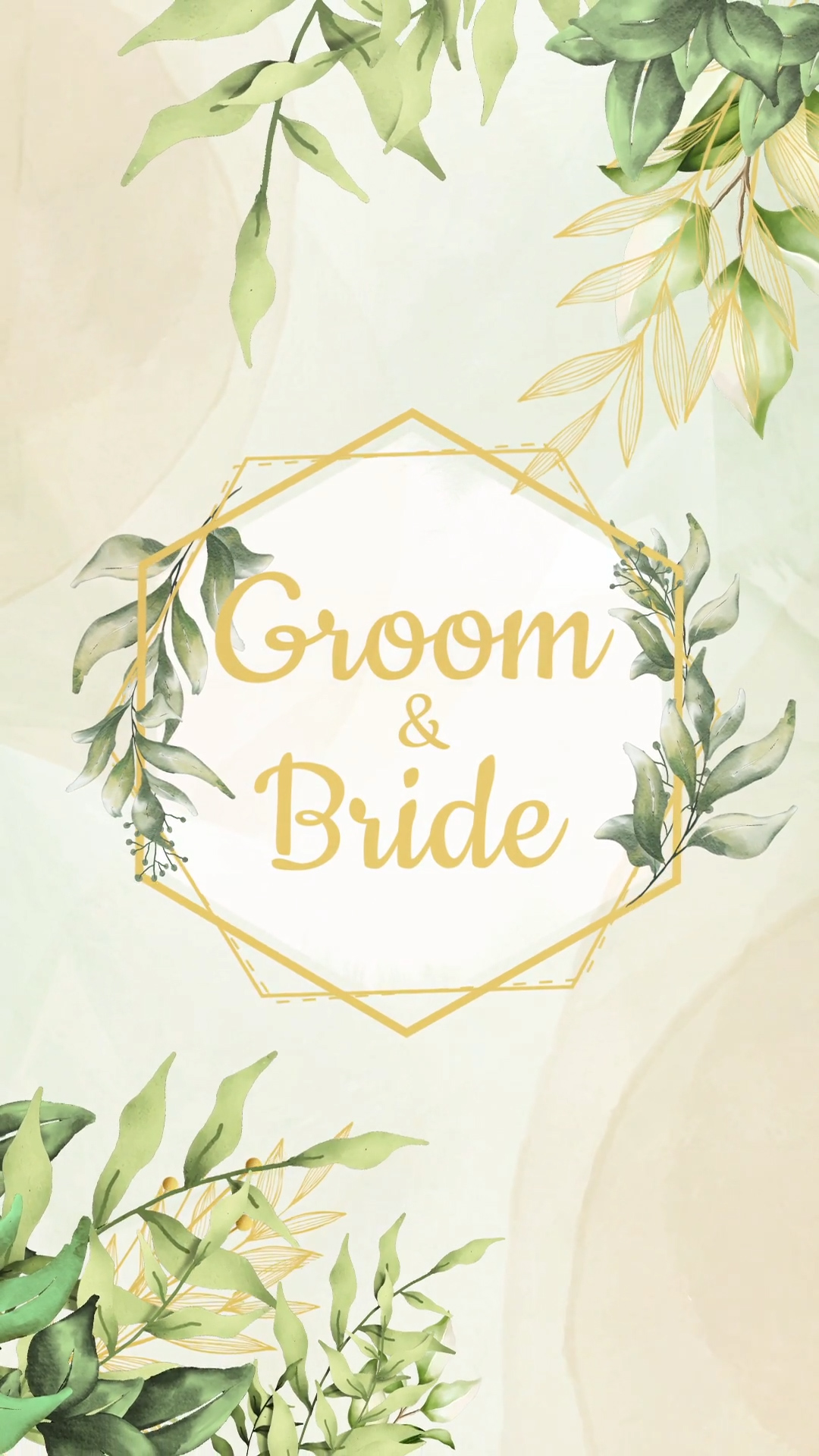 Green Leaf Engagement Invite