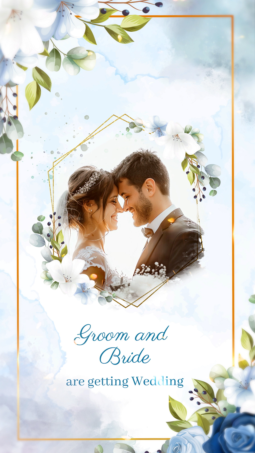 Blue Serenity Christian Wedding Invite