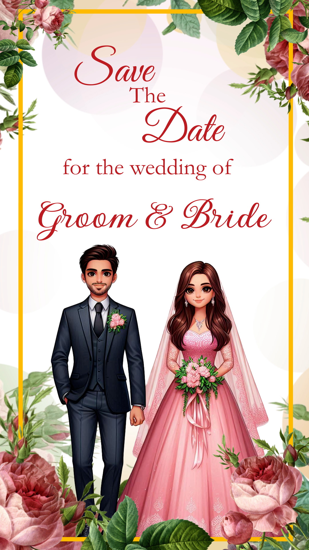 Romantic Pink Christian Wedding Invite