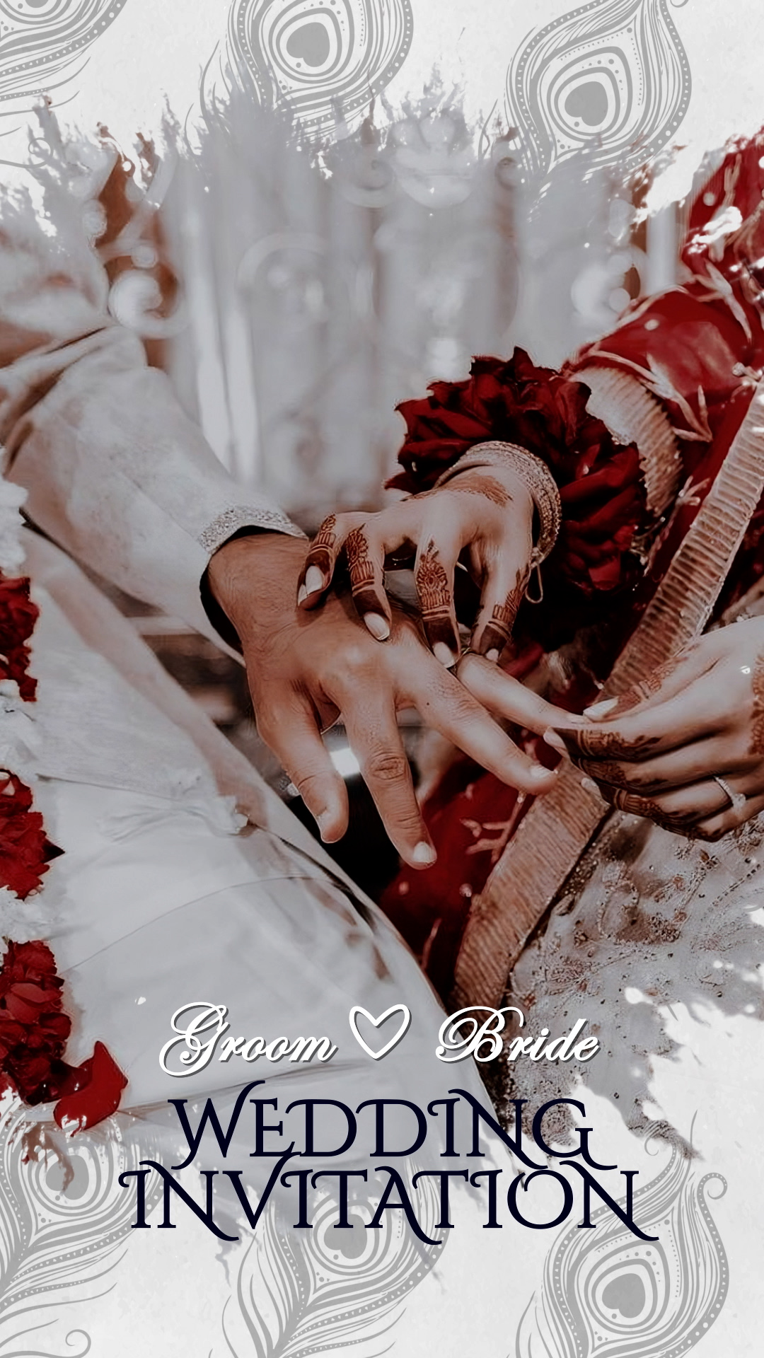 White Grace Hindu Wedding Invite