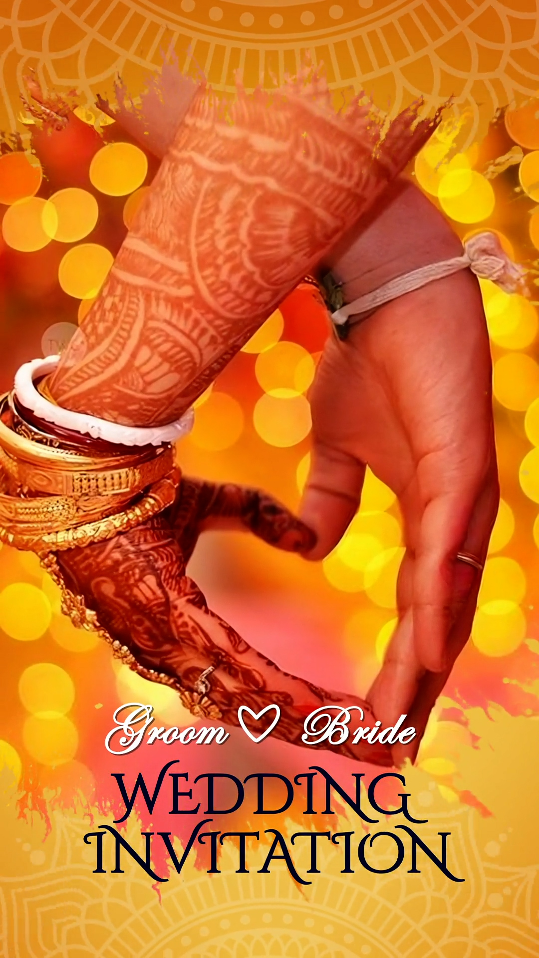 Golden Elegance Wedding Invite
