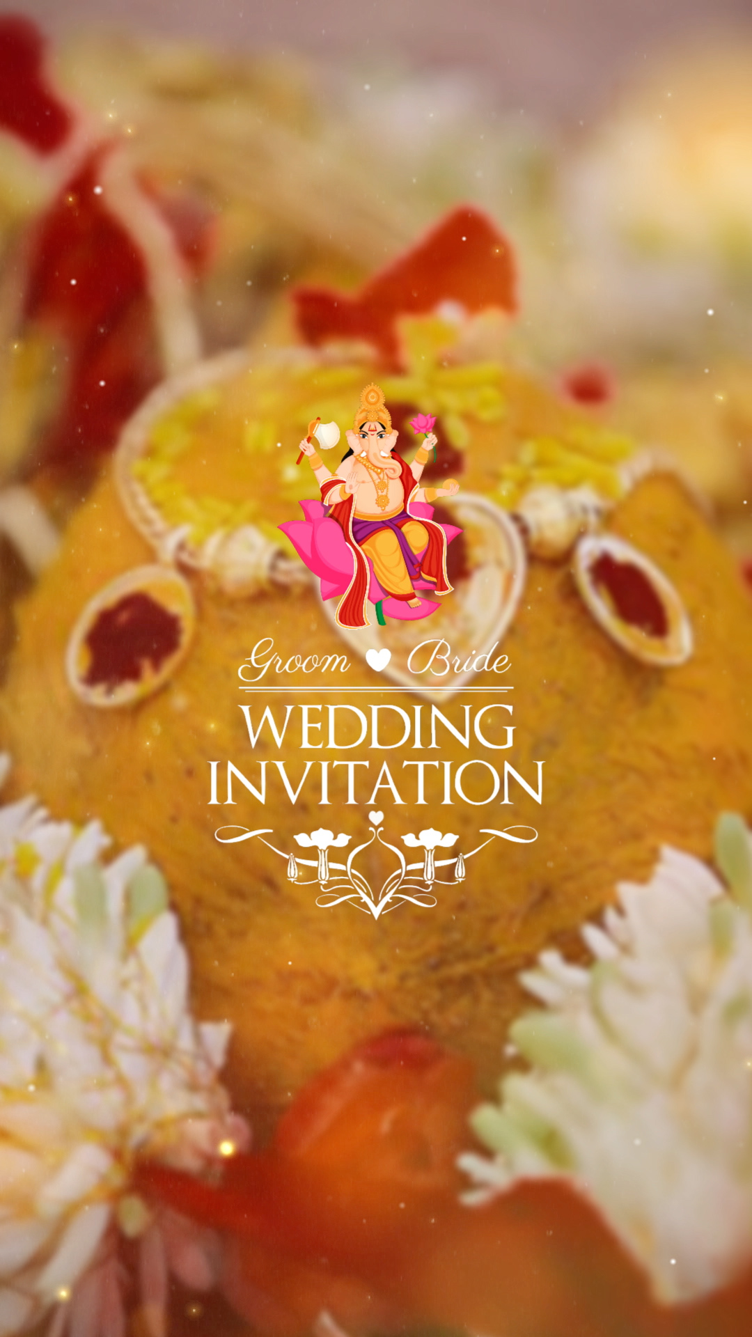 Golden Glow Hindu Wedding Invite