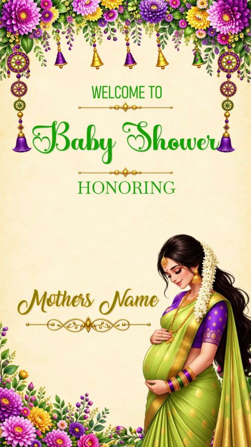Traditional Tamil Valaikappu & Baby Shower Video Invitation