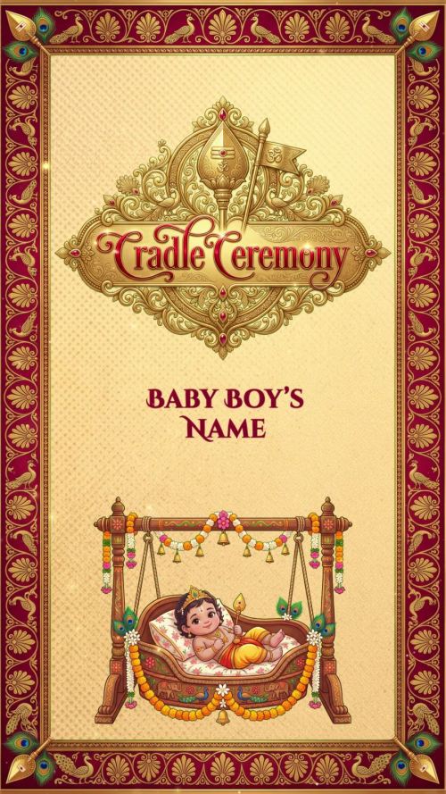 Traditional Baby Boy Cradle & Naming Ceremony Video Invite
