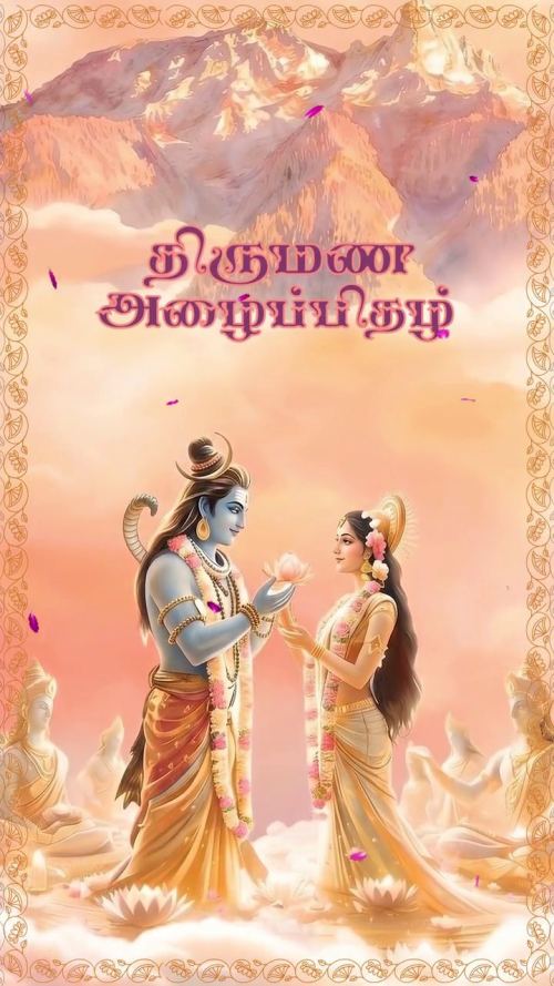 Divine Shiva Parvati Wedding Video Invitation | Bilingual Tamil & English E-Card