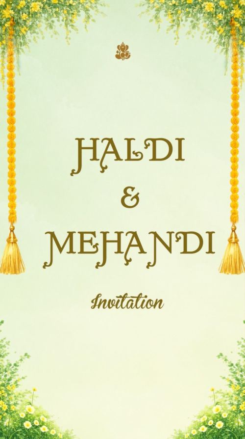 Faire-part Vidéo Haldi et Mehandi | Invitation Animée Indienne
