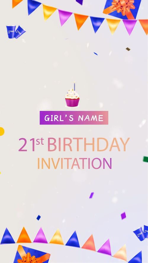 21st Birthday e-card (Key Birthday) Video Invitation | WhatsApp Invitation