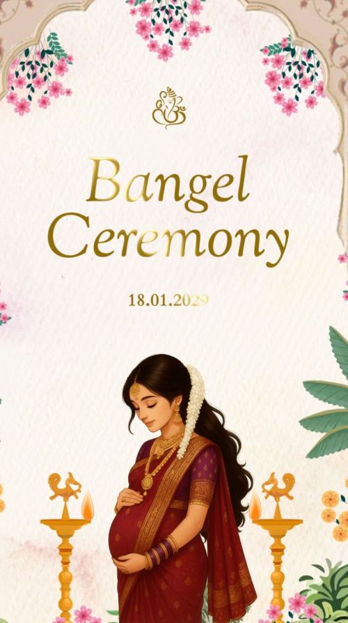 South Indian Baby Shower Invitation Video | Traditional Banquet Theme