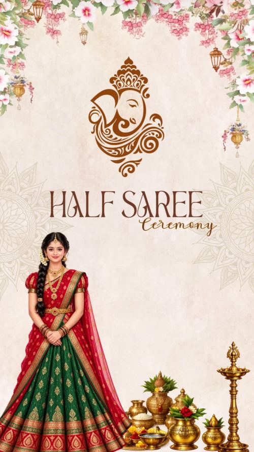 Traditional Tamil Half Saree Ceremony Video Invitation